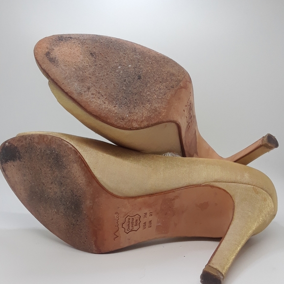 Satin Nina Heels in gold - Picture 3 of 10